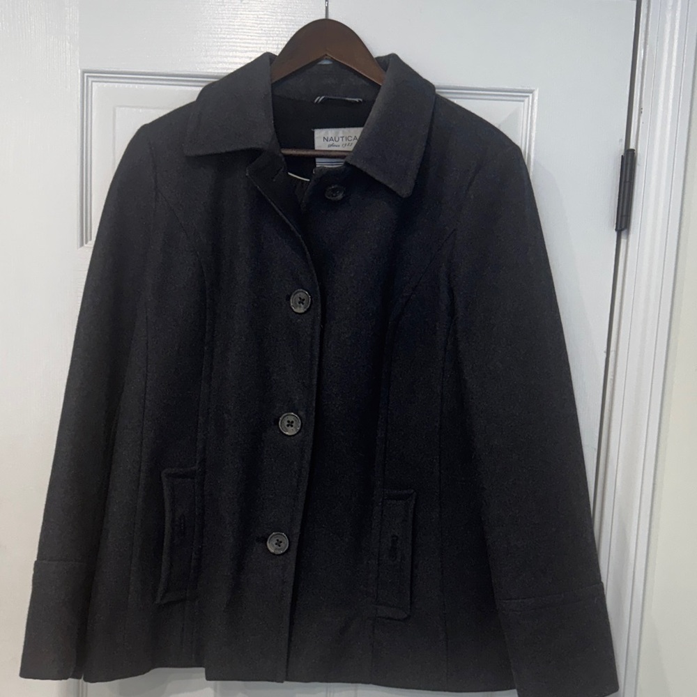 Nautica Women's Charcoal Pea Coat